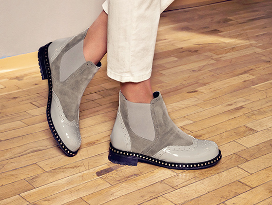 Gray chelsea ankle boots