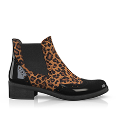 Leopard chelsea boots